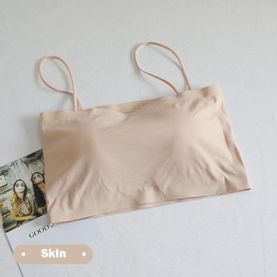 Ice Silk Crop Tops For Women Soft No Wire One-Piece Brassiere Seamless Beauty Bra Summer Wrap Chest Female Lingberries Bandeau Top_img_3