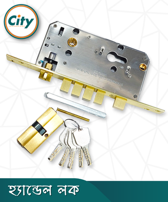 উচ্চ সুরক্ষা বড় আকারের হ্যান্ডেল লক অতিরিক্ত নব সহ প্রধান দরজার জন্য সি এফ রঙের দরজার লক Door Lock_img_3