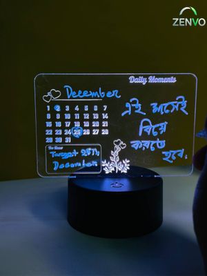 GearUP Multicolor Acrylic Night Lamp with Writable Calendar Board and Erasable Pen_img_2