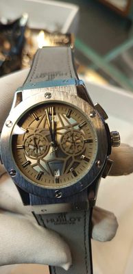 Hublot Spider Grey Dial Silver Case Grey Belt Velvet Texture_img_0