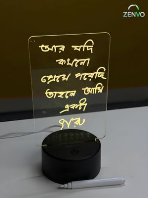 GearUP Acrylic Multicolor Night Lamp with Writable Board and Eraser Pen – White_img_2