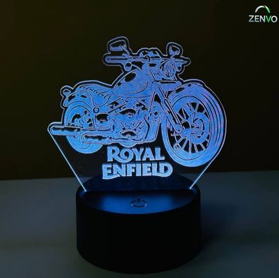 GearUP Acrylic Multicolor Night Lamp (Royal Enfeild) – white_img_0