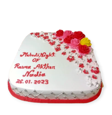 Mehendi Night Custom Cake – Rosy Touch of Elegance_img_0
