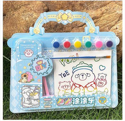 Children's Day Gift Creative Handmade Cartoon Shape DIY Watercolor Painting Set Children's Cute Fun Filling Coloring Gift Box_img_2