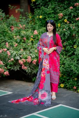 রঙধনু রাগিনী (Rongdhonu Ragini) Luxury Swiss Lawn Three-Piece_img_3