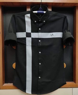 New trendy Block print shirt Black_img_0