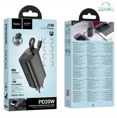 Hoco J148 Handy PD20W 5000mAh Power Bank EU plug – Black_img_3