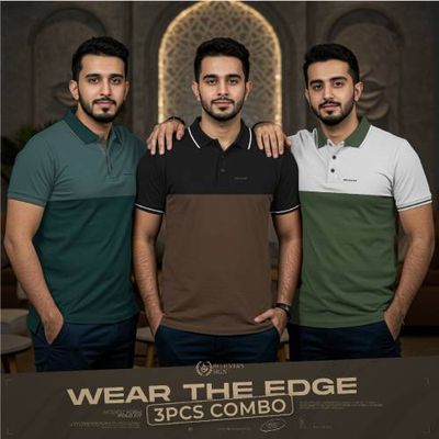 Mercerised Spandex Polo Combo 3 Pcs_img_0