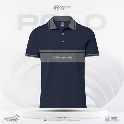 Box Mesh Polo 2 Pcs - White & Navy_img_2