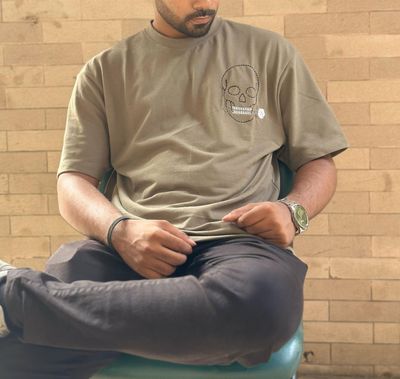 Skull Drop Shoulder T-Shirt