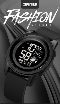 SKMEI 2082 Digital Silicone Sports Watch- Black Dial- Black Bezel- Black Strap- TF Code SK964DB_img_1
