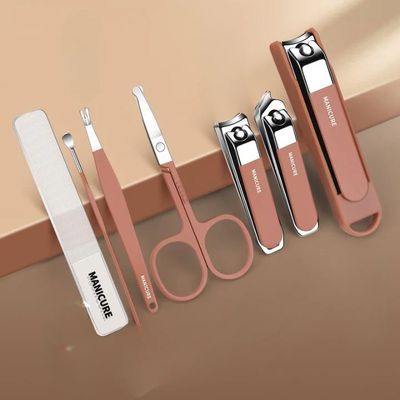 7 pcs Portable Manicure Kit: Nail Clippers & Grooming Set_img_1