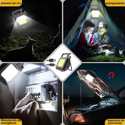 Mini COB Keychain Flashlight: USB Rechargeable, Multifunctional Portable Light for Camping & Emergencies_img_2