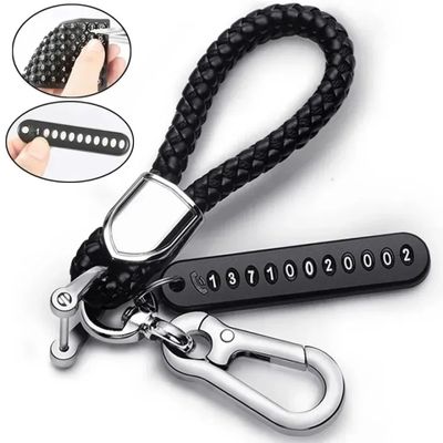 PU Leather Braided Keychain – Anti-Lost Woven Rope Key Holder for Bags, Cars & DIY Accessories_img_0