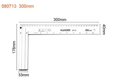 HARDEN Aluminum Try Square Matam ( 10" | 12" ), Measuring Tools, Professional Quality; 580712 | 580713_img_5