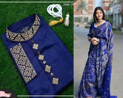 Muslin silk with embroidery work saree_img_0