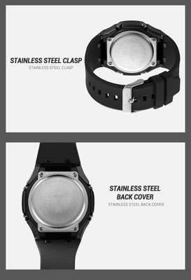 SKMEI 2243 Analogue+Digital Silicone Strap Sports Watch- Black Dial with White Markings- Silver Bezel- Black Strap- TF Code SK959DB_img_5