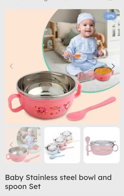 Baby Stainless steel bowl and spoon Set_img_0