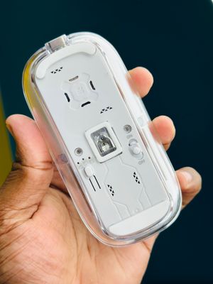 GearUP WM30 Transparent Crystal 2.4G + Bluetooth Magnetic Wireless Mouse- White Color_img_2