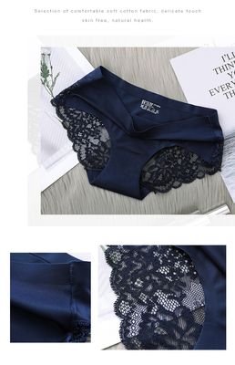 Lace Briefs Women Plus Size Ladies Ice Silk Seamless Underwear European US Female Underpants Hot Style_img_9