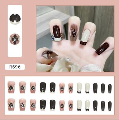 24 pcs fake nails set 🥺💗 with glue stick Dm us to order_img_0