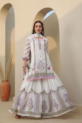স্টাইলিশ কটন শারারা থ্রি পিস সেট (১০০% কোয়ালিটি গ্যারান্টেড)_img_4