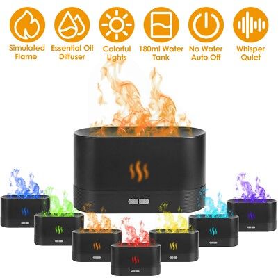 Flame Humidifier Led Night Light Fire Humidifier Aroma Diffuser_img_1