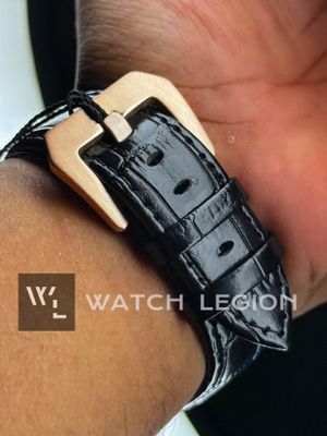 HERYI CASINO ROULETTE ICED BLACK LEATHER ROSE GOLD CASE_img_4