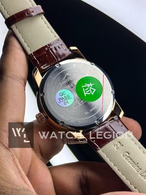 HERYI CASINO ROULETTE ICED BROWN LEATHER ROSE GOLD CASE_img_3