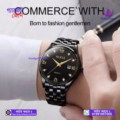 Olevs 5661 Date Leather Watch For Men💥_img_3