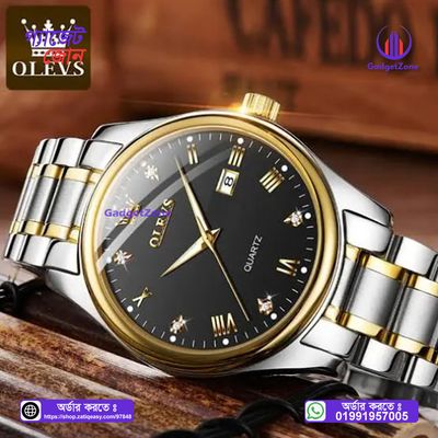 Olevs 5661 Date Leather Watch For Men💥_img_4