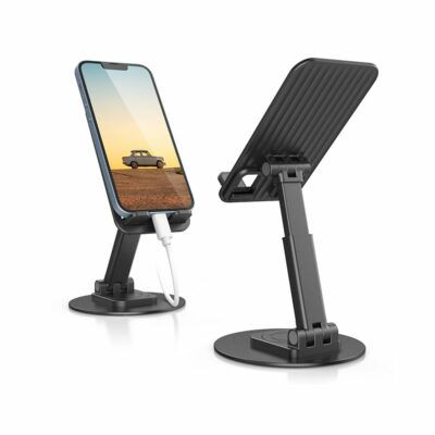 DOLPHY Adjustable & Foldable Phone/Tablet Holder | 360 Degree Metal Mobile Stand for Bed, Office Table, Desk & Home, PC, Smartphone & Tablets_img_2