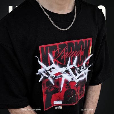 "KENDRICK" Men’s Oversized Drop Shoulder T-shirt in BLACK._img_1