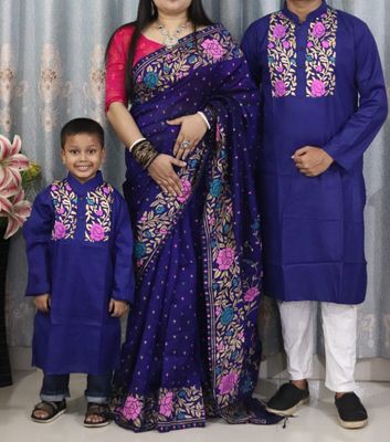 Skin Printed Half Silk Family Combo Set-02_img_0