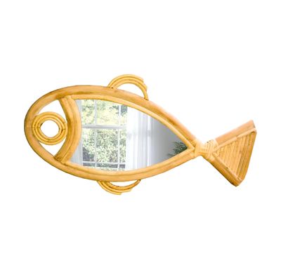Fish Shaped Rattan Mirror_img_0