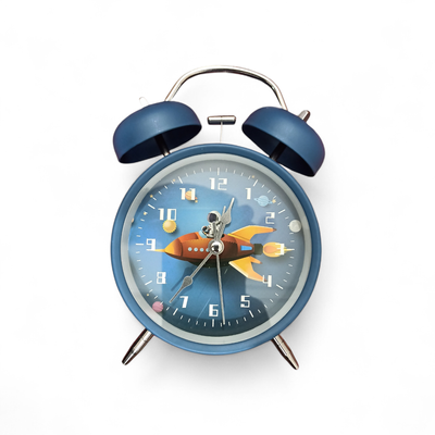 Astronaut Moon Design Twin Bell Alarm Clock – Silent Analog Desk Clock for Bedroom & Study_img_6