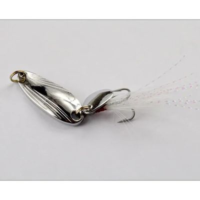 2 pcs Luya bait sequins remote cast shell spoon type iron plate sequins fake bait blood trough feather hook 5g_img_1