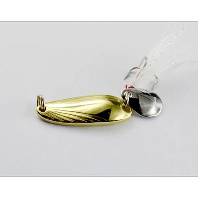 2 pcs Luya bait sequins remote cast shell spoon type iron plate sequins fake bait blood trough feather hook 5g_img_2