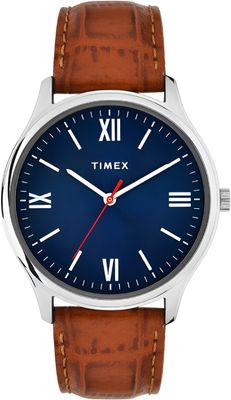 TIMEX  Blue Dial Leather Strap Analog Watch - For Men_img_4