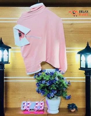 Contrast Collar Polo Tshirt with Chain_img_1