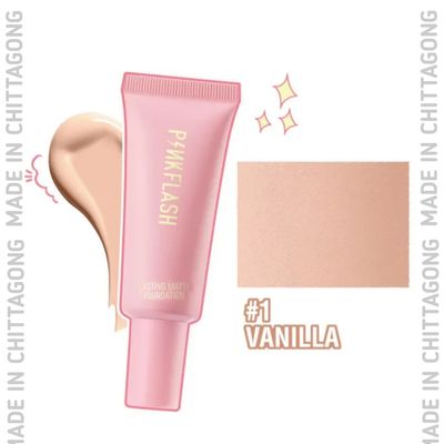 Pink Flash Long Lasting Waterproof Matte Foundation - Vanilla- Shade-01_img_0