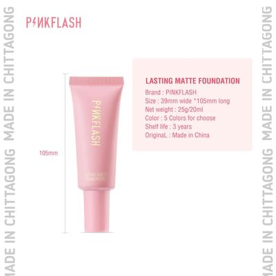 PinkFlash Long Lasting Matte Foundation 25g - #4 Medium peach - Suitable for warm pink_img_3