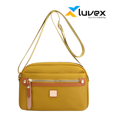 Nylon Fashion Cross-body Bag Lightweight Portable Shoulder Bag(golden color)_img_0