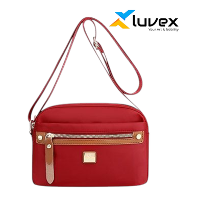 Nylon Fashion Cross-body Bag Lightweight Portable Shoulder Bag(maroon color)_img_0