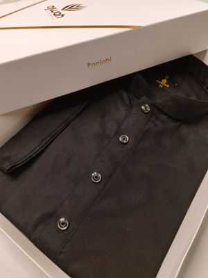 Luxury Cotton Black Panjabi_img_1