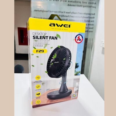 Awei F29 Compact Strong Wind Rechargeable Fan Desktop Silent Fan_img_3