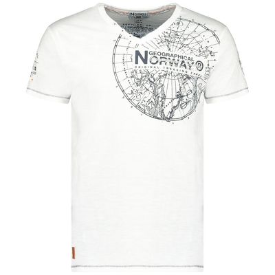 Short-sleeved V-neck T-shirt White_img_1