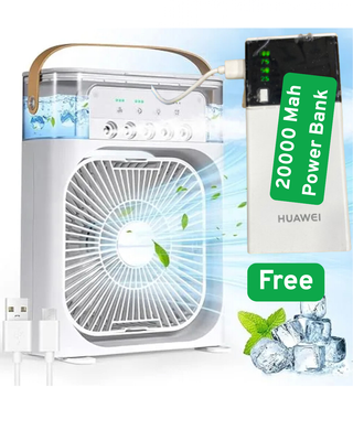 3 In 1 Portable mini air color Fan Personal Mini Air Conditioner With 20000 Mh power bank free Mini Portable Cooling Fan_img_0