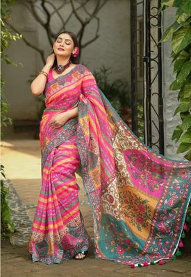 Chanderi Silk Digital Print Saree_img_0
