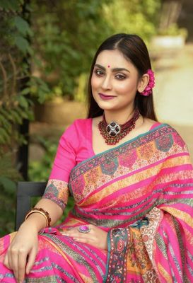 Chanderi Silk Digital Print Saree_img_1